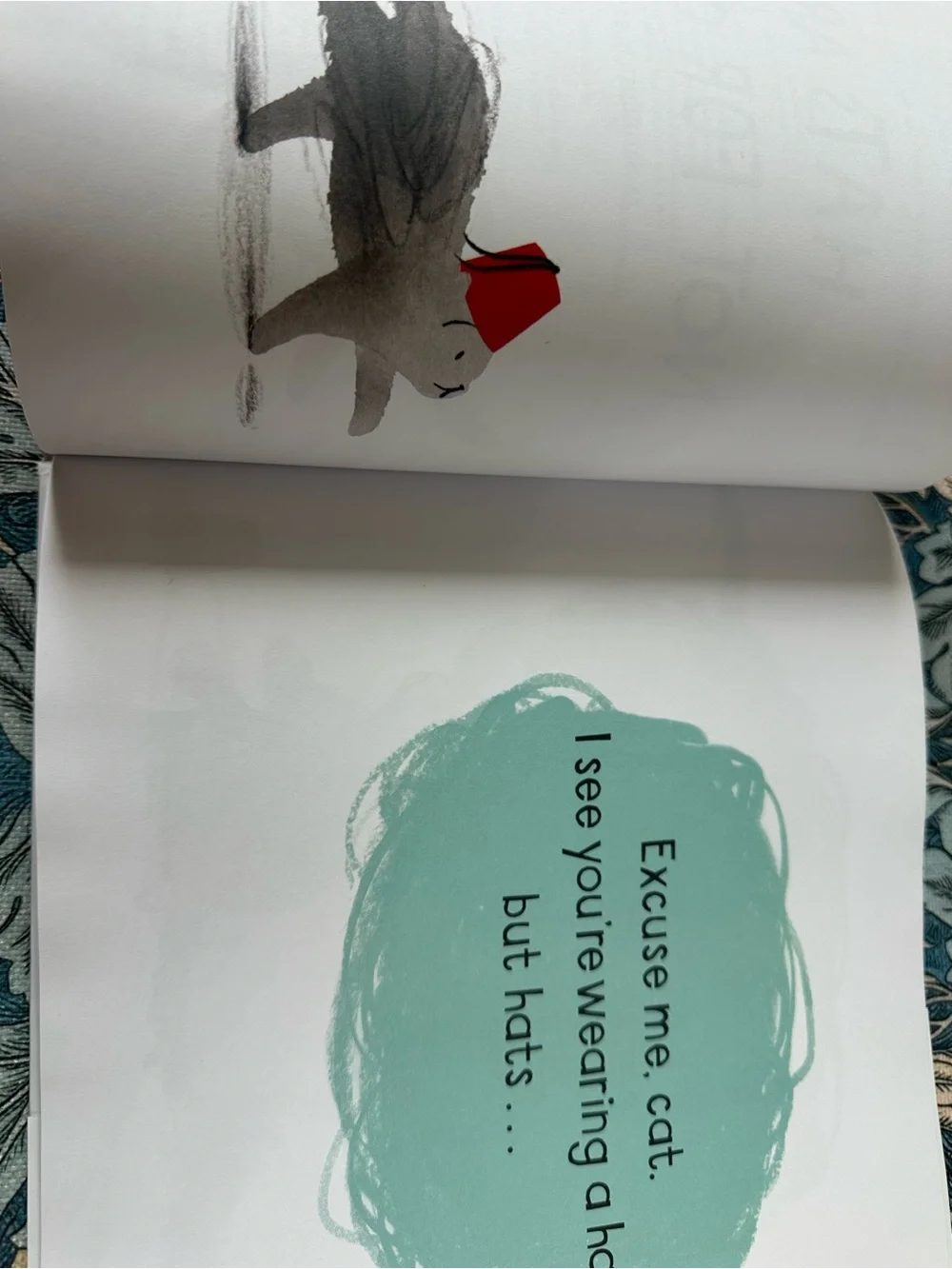 Hats Are Not For Cats! - Cat Picture Book (White/Turquoise)